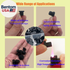 100 Pcs Silicone Rubber Hole Plugs Set – 9 Sizes T-Type Black Silicone Plugs Cap