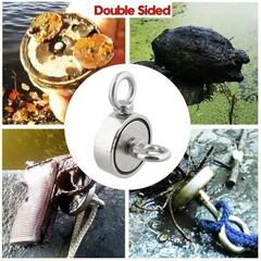 2000 Lbs Fishing Magnet Kit Pull Force Strong Neodymium Manget / Carabiner Rope