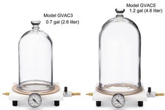 Bell Jar with Vacuum Plate, 0.7 gal, with Vacuum Gauge & Bleed Valve Regulator