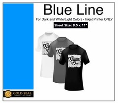 100 Sheets 8.5×11 Blue Line Dark Iron On Heat Transfer Paper for Inkjet