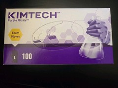 Kimtech 55083 Large Purple Nitrile Powder-Free Exam Gloves Box of 100 Gloves