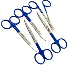 NEW GERMAN 5 IRIS SCISSORS 4.5″CURVED SUPERCUT DENTAL SURGICAL INSTRUMENT-BLUE
