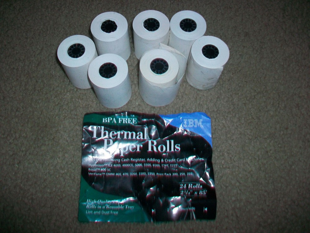 IBM Thermal Paper Rolls 7 Rolls 2 1/4″ X 85′ BPA Free