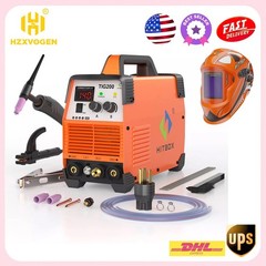200A TIG Welder 110V&220V HF TIG/MMA Welder Machine with Post Gas & Helmet DIY