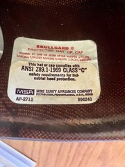 Vintage MSA Skullgard Fiberglass Brown Hard Hat USA Great Condition.