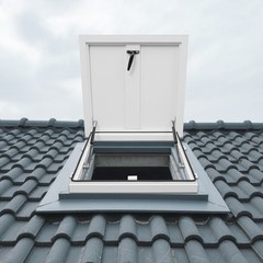 Roof Hatch, Roof Security Door, Roof Access Hatch 19.7in L X 19.7in White