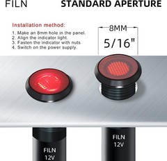 Robust 8mm Black Anodized Pilot Light – Industrial Grade