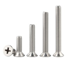 M3 M4 M5 Phillips Machine Screws Countersunk Flat Head Bolts A2 Stainless Steel