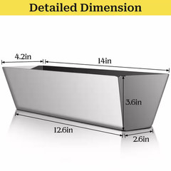 12 In. 3CR13 Stainless Steel Watertight Reinforced Mud Pan, Tapered Sides, Drywa