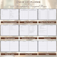End of Life Planner Death Organizer with Tabs, Final Wishes & Financial Estate P