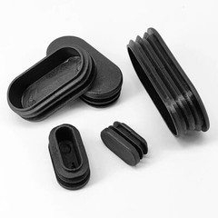 Oval Plastic Blanking End Cap Caps Tube Pipe Inserts Plug Bung Steel Leg Black