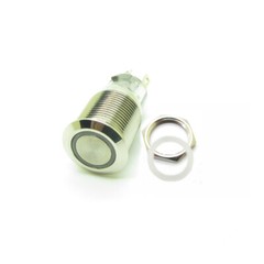 Waterproof Metal Push Button Switch LED Ring Halo Light 16mm 12V 24V +Connector