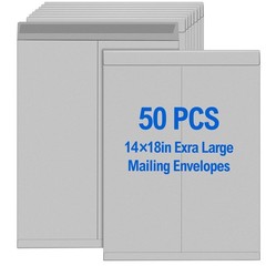 50 Pcs 14” x 18” Extra Large Mailing Envelopes 32lb with Gummed Flaps, Cata…