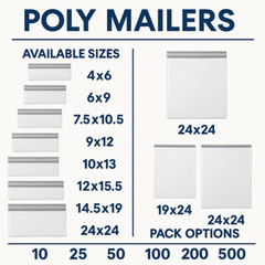 Poly Mailers Shipping Envelopes Self Sealing Plastic Mailing Bags 2.5 MIL
