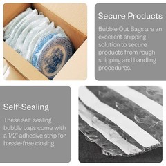 200 Pack 12″ X 15.5″ Clear Bubble Out Pouches Cushion Shipping Protective Wrap