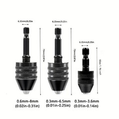 1/4″ Hex Shank Keyless Drill Bit Quick Change Driver Chuck Conversion Adapter