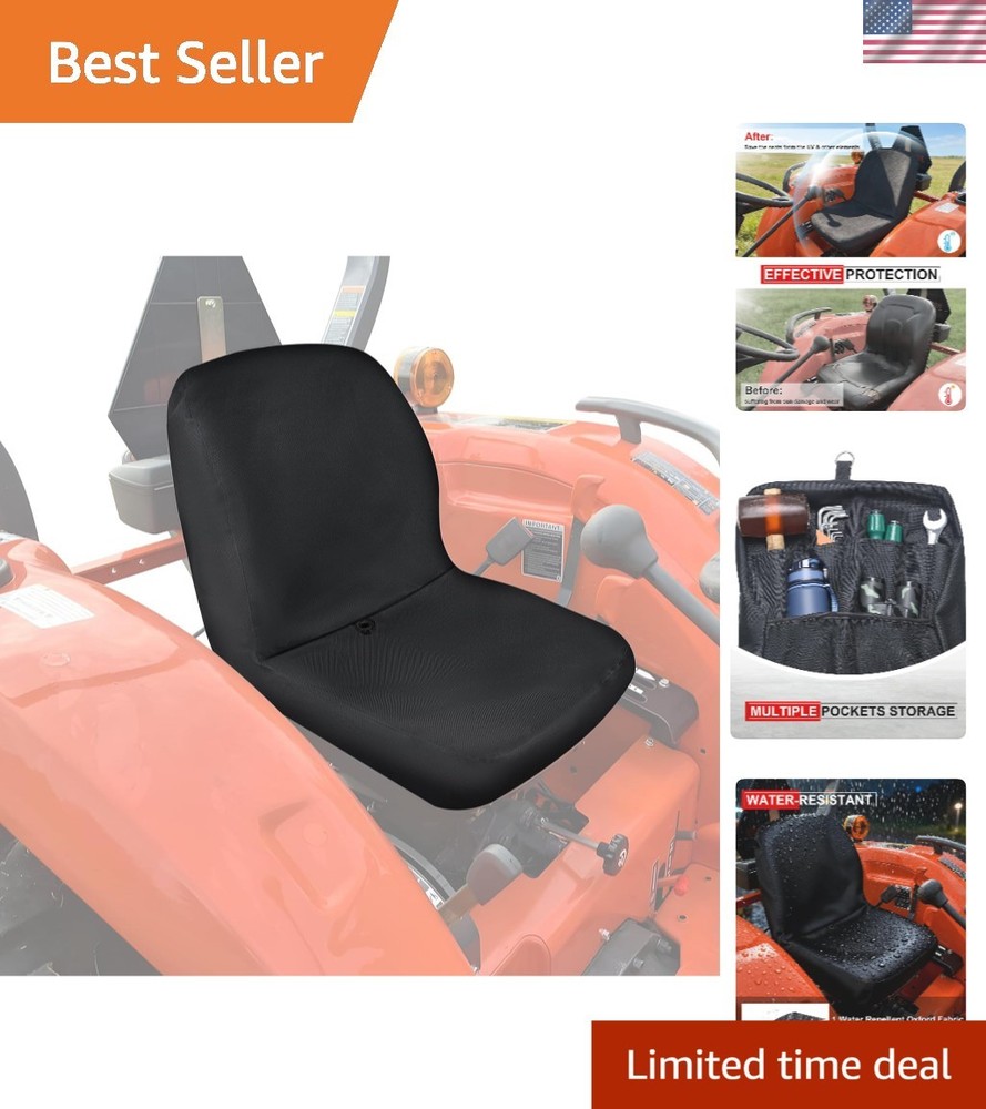 UV-Resistant Black Seat Cover for Kubota L3902 | L3302 | Easy Installation