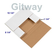 50- 10 1/4 x 8 1/4 x 1 1/4″ Multi Depth Cardboard Book Mailer Shipping Box Boxes