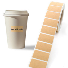 Kraft Paper Sticker Roll Self Adhesive Blank Handwritten Classification Label