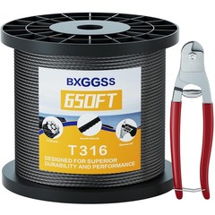 1/8 T316 Black Stainless Steel Cable – 650FT Heavy Duty Wire Rope for Cable Rail
