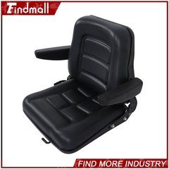 Findmall Universal Lawn Mower Forklift Tractor Seat W/ Sliding Track Armrest
