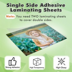55 PK Koala Permanent Self-Adhesive Laminating Sheets 9 x 12 Clear Overlay Film