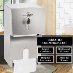 Commercial Toilet Paper Tissue Dispenser Dual Rolls Silver