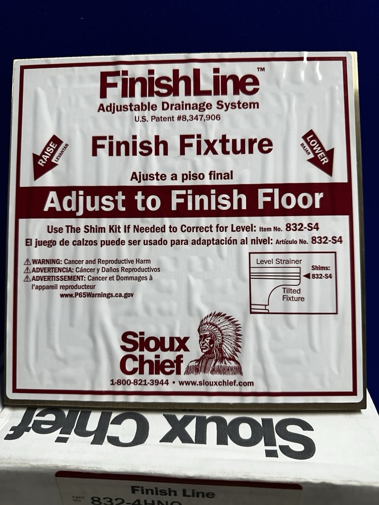 Sioux Chief 4” Finish Drain Fixture Adjustable Floor Clean-out 832-4HNQ PVC