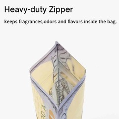 100Pcs 3.5g Mylar Bags US Dollar Print Zipper Seal Food Grade Storage Pouches