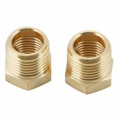 U.S. Solid 2pcs Brass Pipe Fitting Reducer Bushing, MNPT 3/8″ x FNPT 1/4″