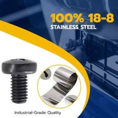Black License Plate Screws For BMW And Tesla, Phillips Machine Pan Head 18-8, X