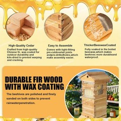 2-in-1 Auto Seedding Beehive Starter Kit Wooden Auto Honey Hive + 7 Auto Frames
