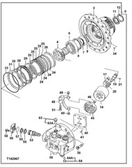 TRAVEL MOTOR :ROTOR,VALVE PLATE,PISTON,SHAFT PIN,PLATE FOR DEERE 200LC 230LC