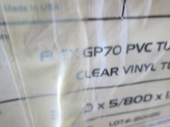 Flex Tubing, 8200-4440, FLEX GP70 PVC Tubing, 5/8OD x 1/8 Wall, New, 100′