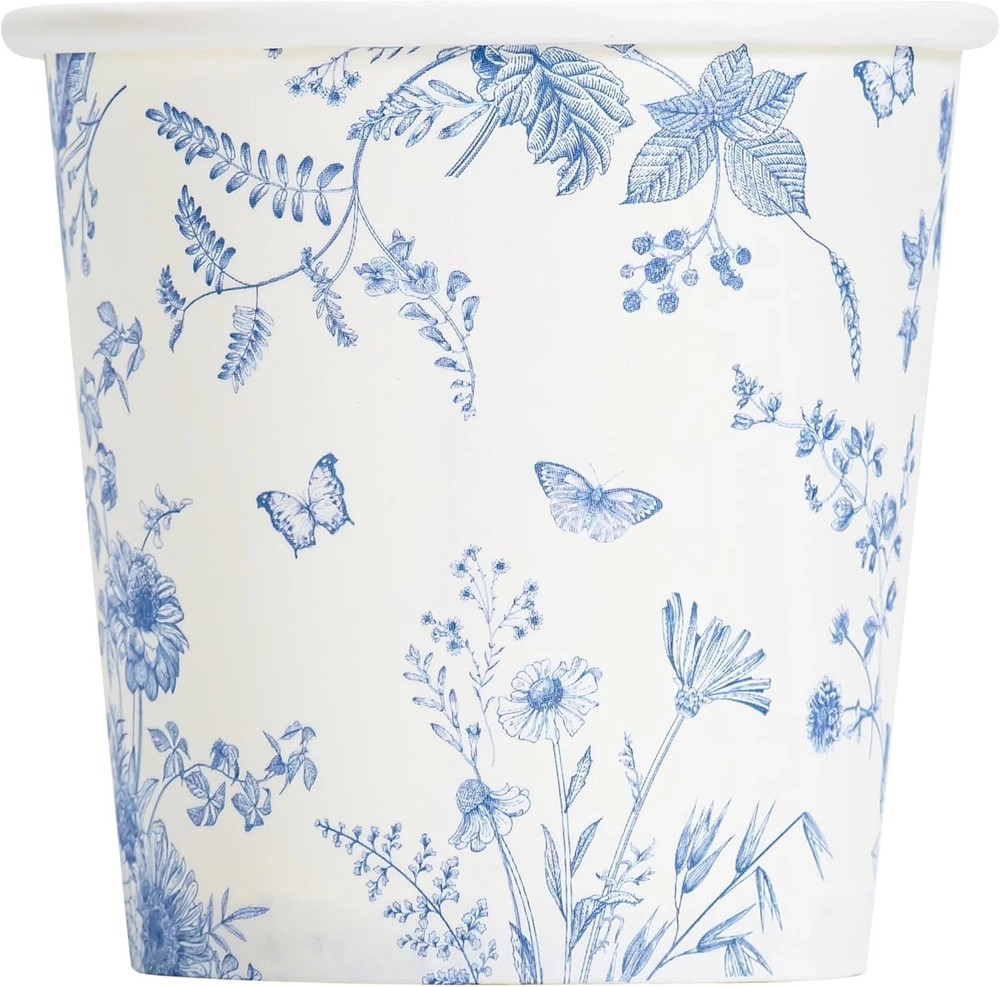 3Oz Paper Cups Dixie Cup[100 Pack], Disposable Bathroom Cups, Elegant Blue Flora