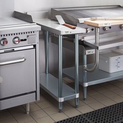 36″W x 12″L Stainless Steel Equipment Filler Table with Backsplash & Undershelf