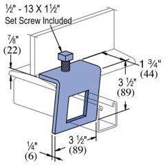 Power-Strut PS-855-1-EG, Steel, Square Head, Angular-I, Beam Clamp, 1 pc