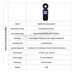 Light Meter Digital Illuminance Meter Luxmeter Luminometer Photometer 200000Lux-