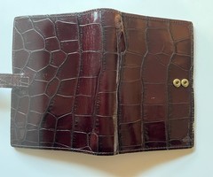 Vintage Mulberry Agenda Planner Mahogany Brown Croc/ Filofax Pocket Size/Krause