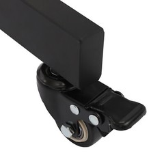 6-Arm Black Clothing Retail Rack Adjustable Iron Garment Display Rack w/Wheels