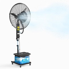 26” Industrial Misting Cooling Fan w/60° Oscillation, 3 Speeds 11Gal Water Tank