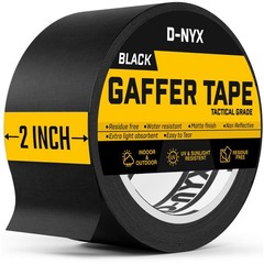 DNYX Gaffer Tape 2 Inch x 1 Pack Black Gaffing Tapes, Heavy Duty No Residue, …