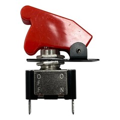 Heavy Duty On Off Metal Toggle Switch 10A 12V & Red Switch Flip Up Cover