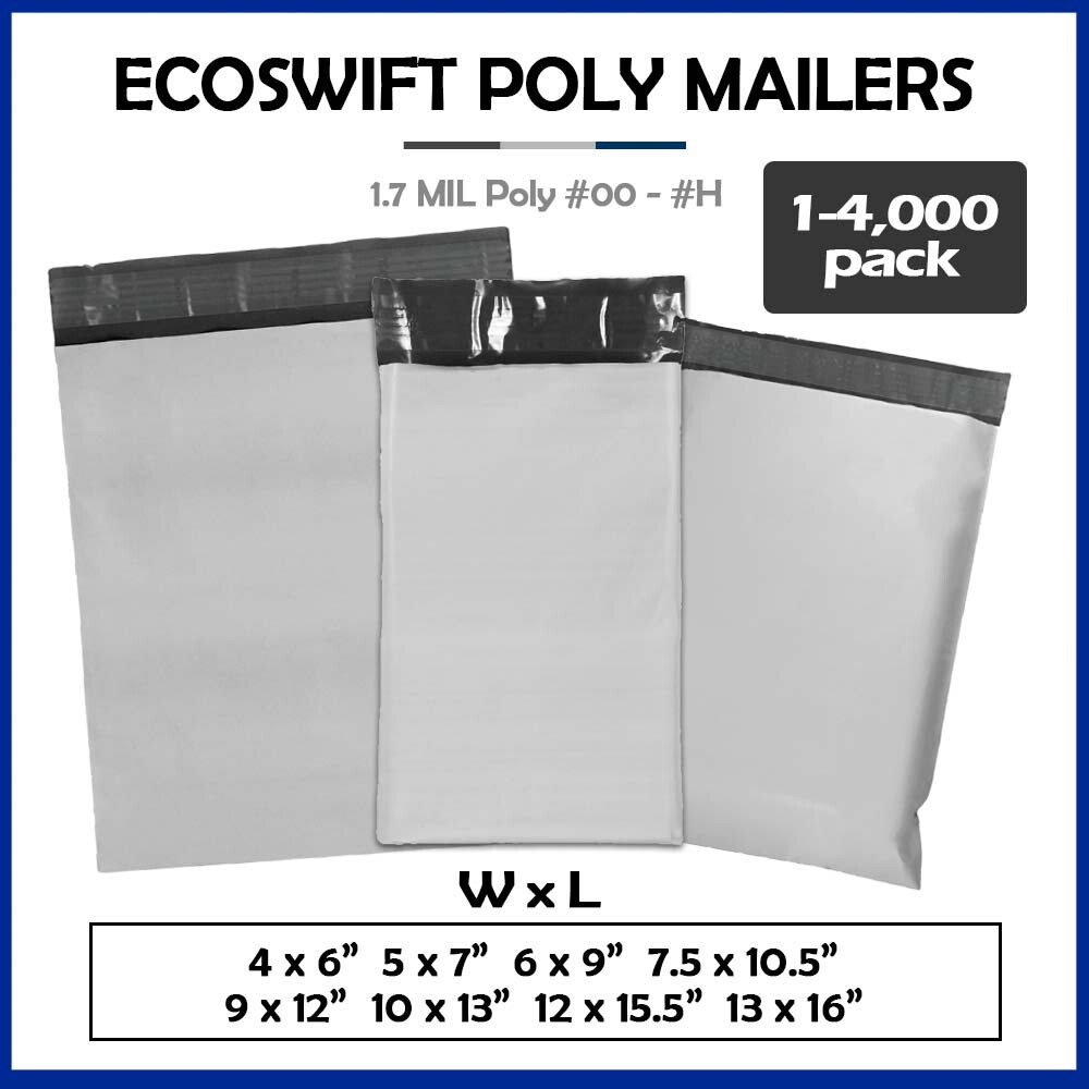 Poly Mailers 1.70 MIL Envelopes Shipping Mailing Bags 1000, 500+ More Sizes