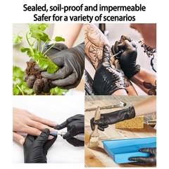 100 Pcs Black Vinyl Gloves Disposable Food Prep BBQ Latex Powder Free