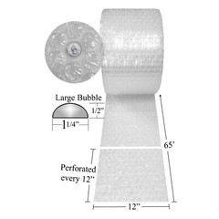 UBMOVE Bubble Cushioning Wrap 12″x65′ Large Bubbles 1/2″ Perforated every 12″