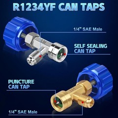 Can Tap, R1234YF Self-Sealing and Puncture Style Can Tap Valve with Tank Ada