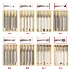 5pcs Dental Round Carbide Bur for Slow Speed Latch Type RA 1# -RA 8#