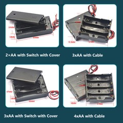 Batteries Box Case Storage With Wire Switch 1 ~ 8 x AA/AAA/18650 Battery Holder