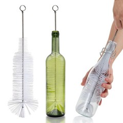 Bottle Brush – Ideal for Cleaning Narrow Neck Swing Top Glass, B-white+1pack